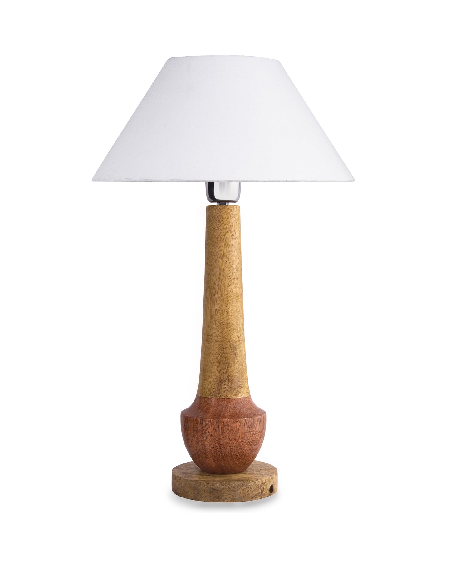 Classic Cubist Wooden Table lamp, with shade