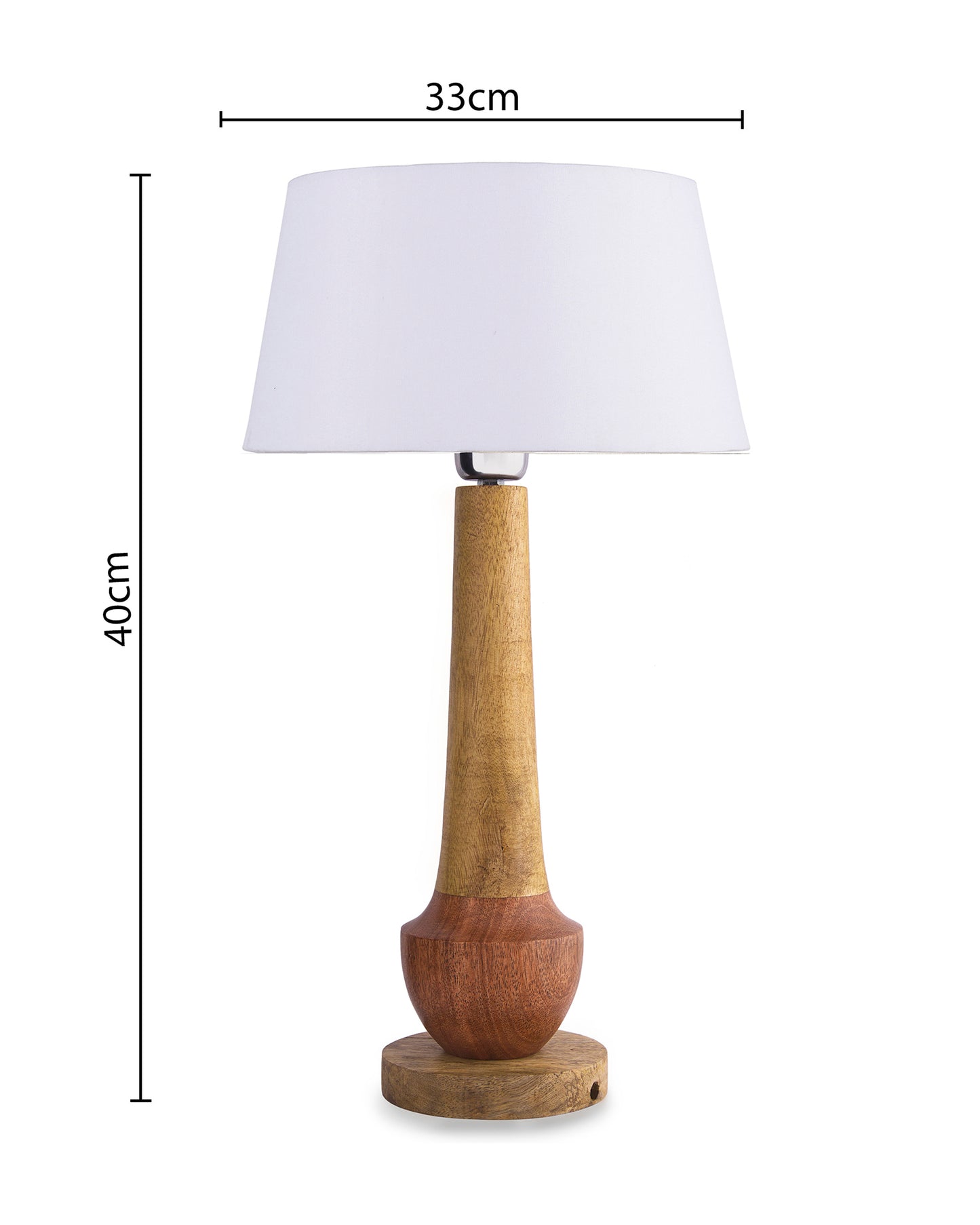 Classic Cubist Wooden Table lamp, with shade