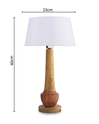 Classic Cubist Wooden Table lamp, with shade