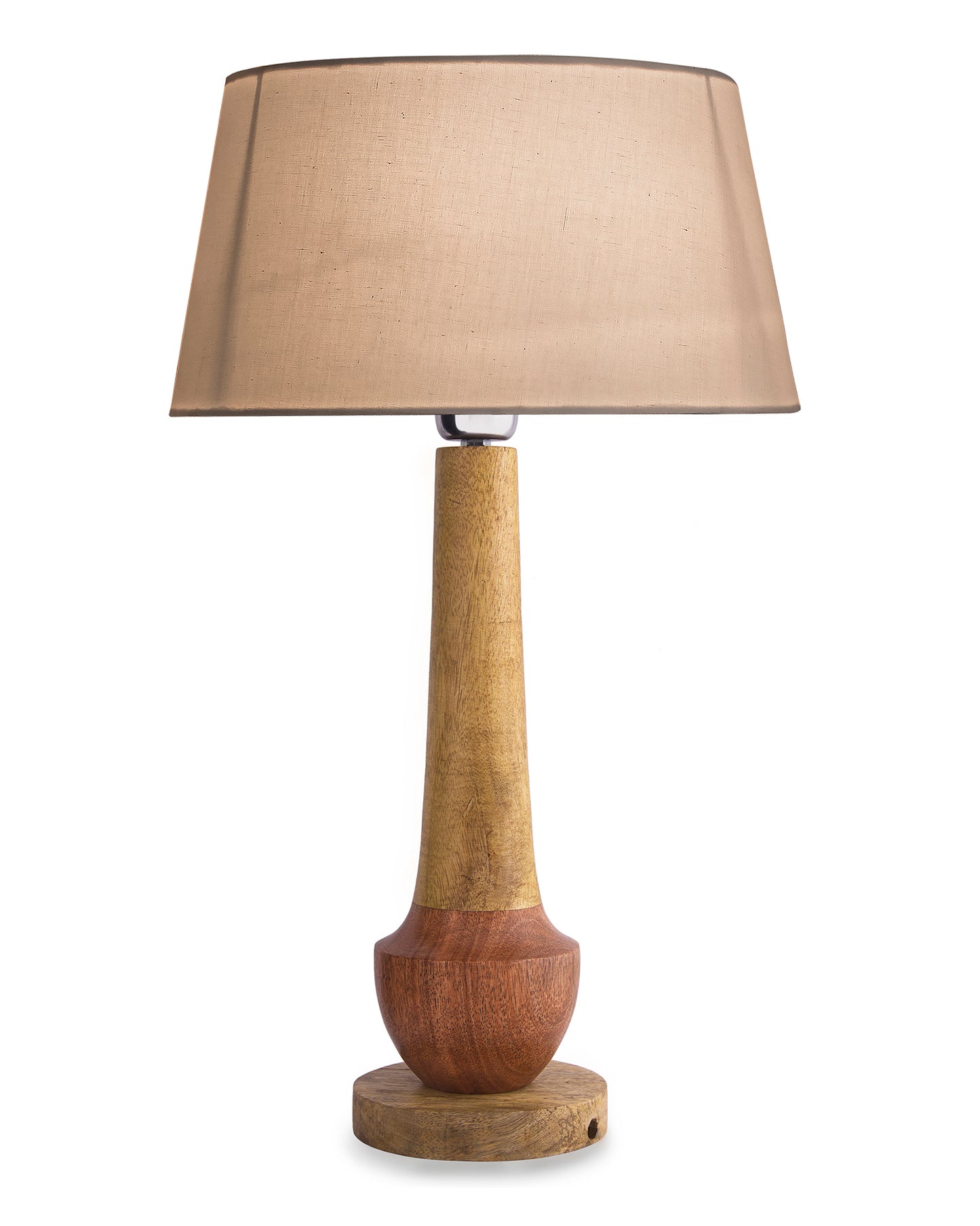 Classic Cubist Wooden Table lamp, with shade