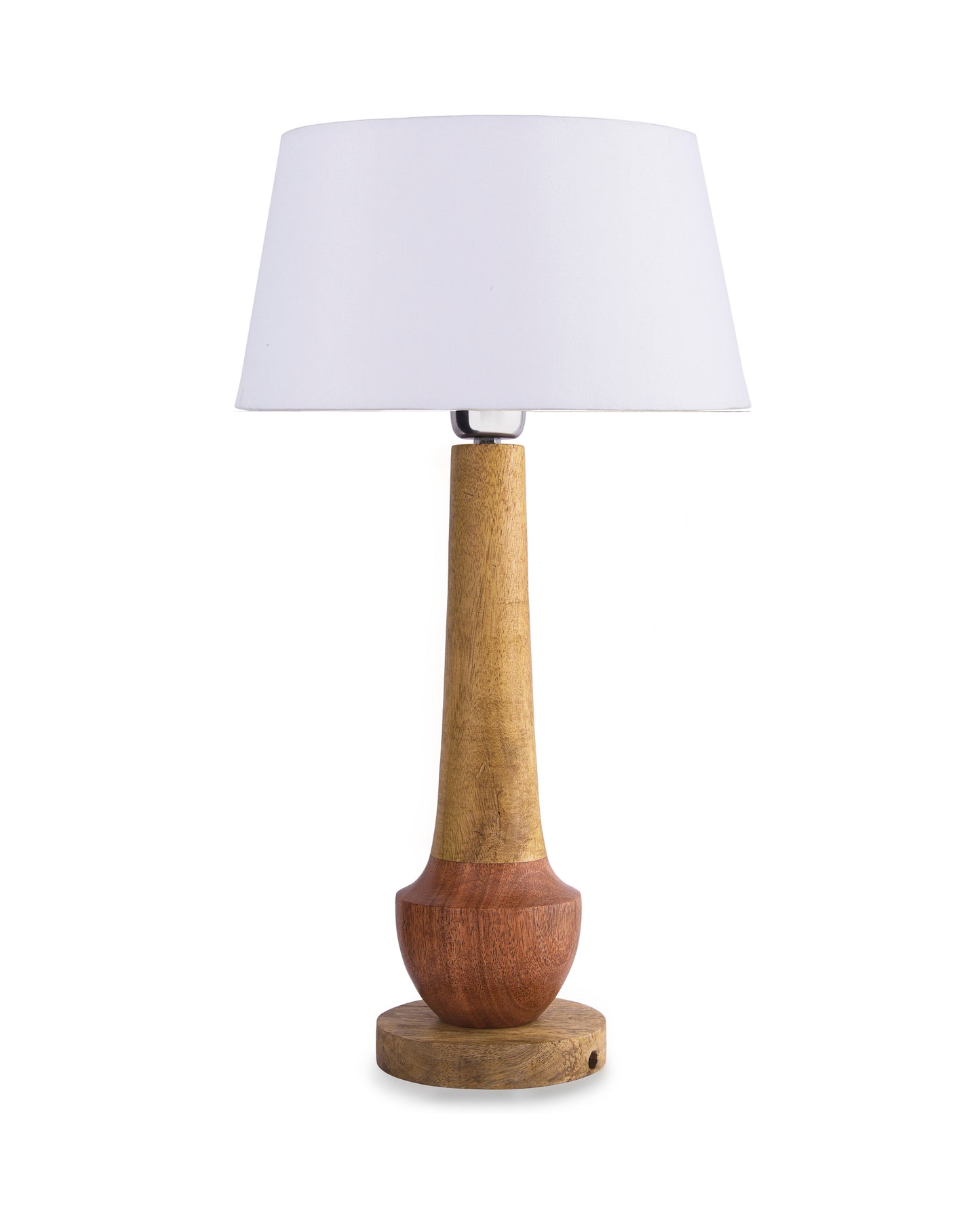 Classic Cubist Wooden Table lamp, with shade
