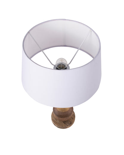 Classic Cubist Wooden Table lamp, with shade