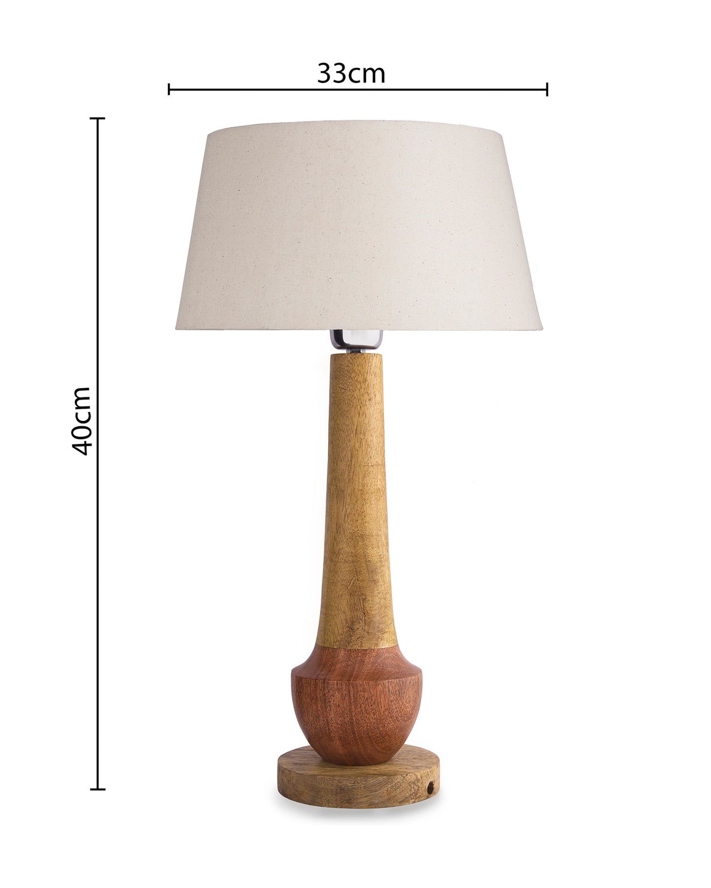 Classic Cubist Wooden Table lamp, with shade