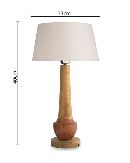 Classic Cubist Wooden Table lamp, with shade