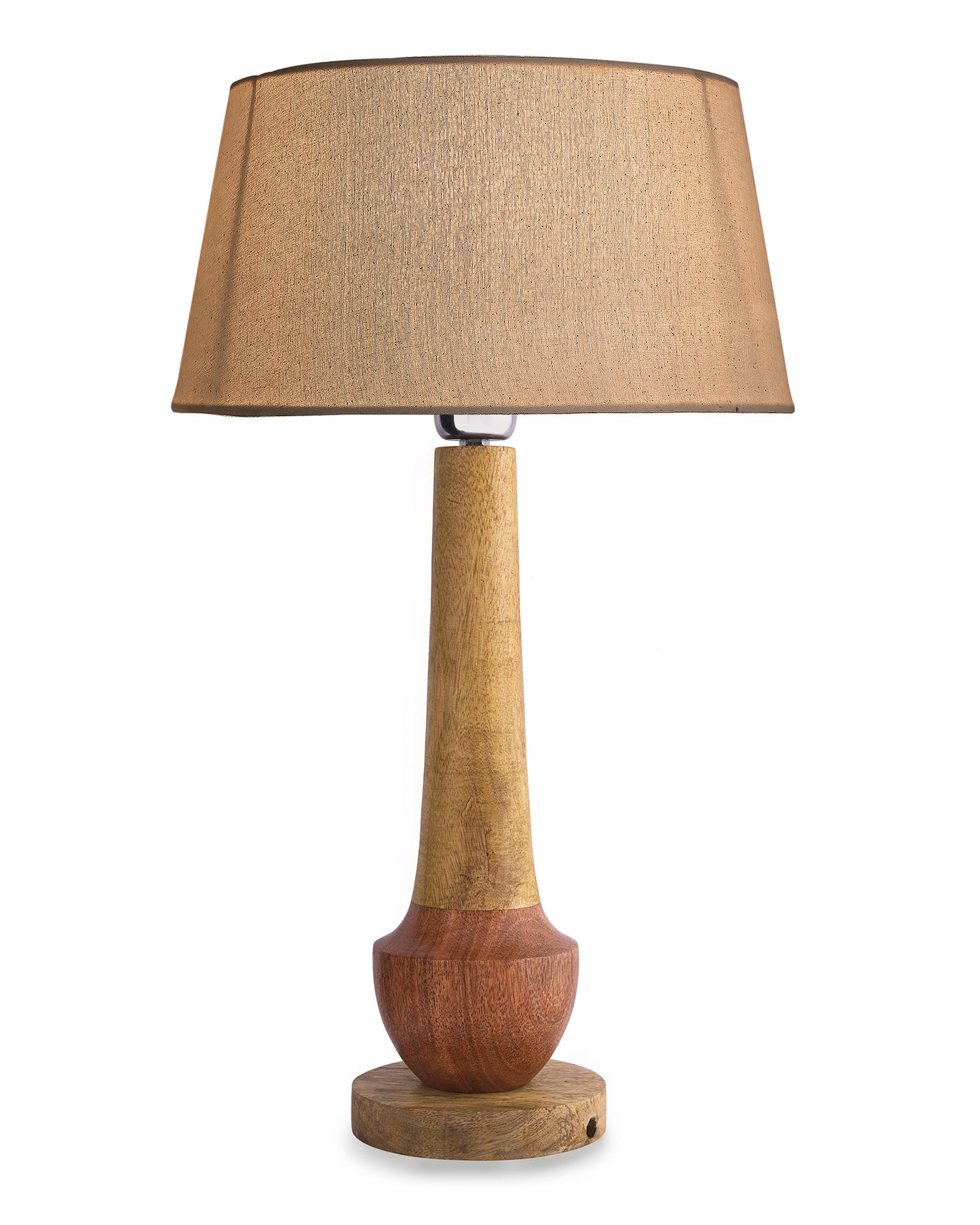 Classic Cubist Wooden Table lamp, with shade