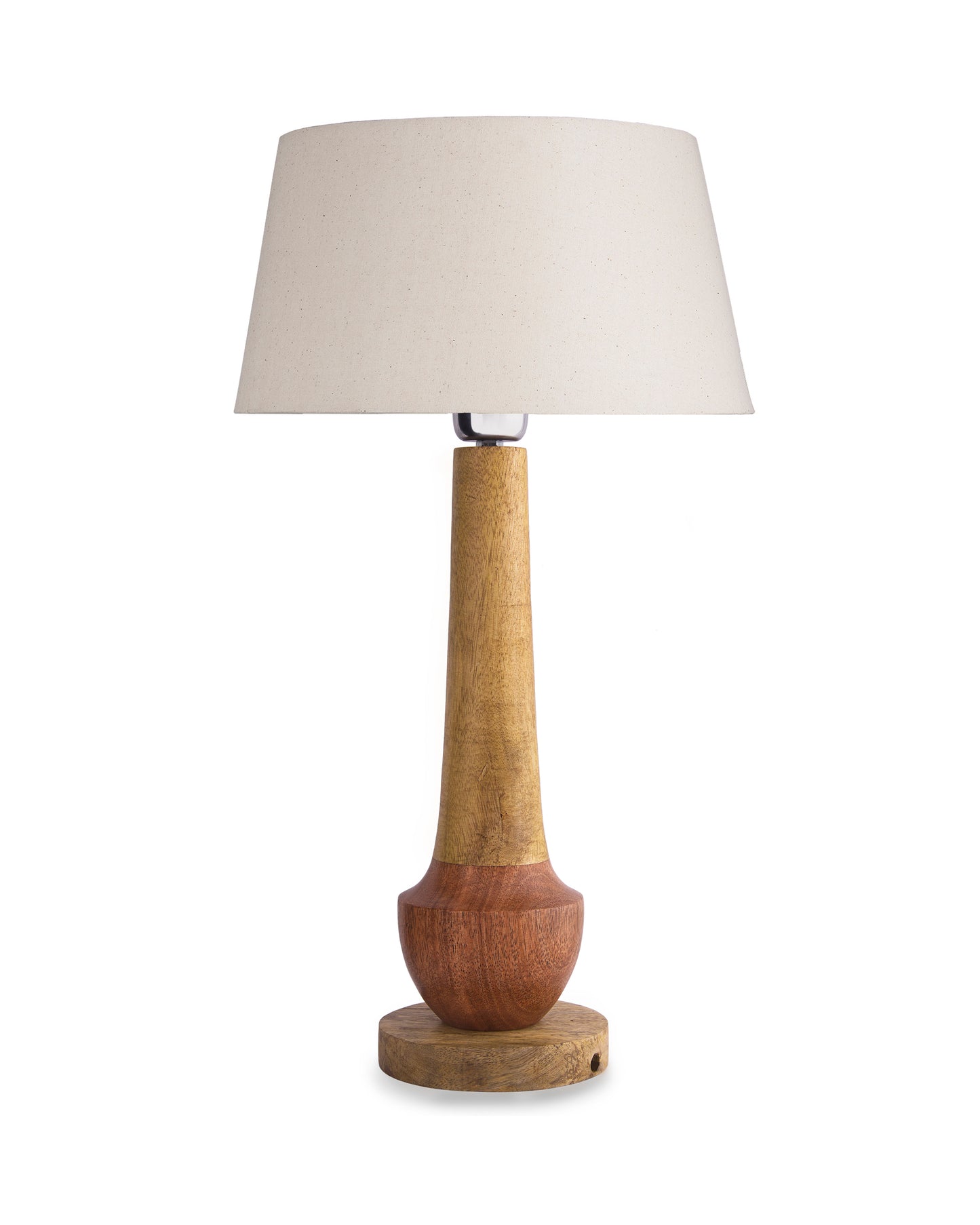 Classic Cubist Wooden Table lamp, with shade