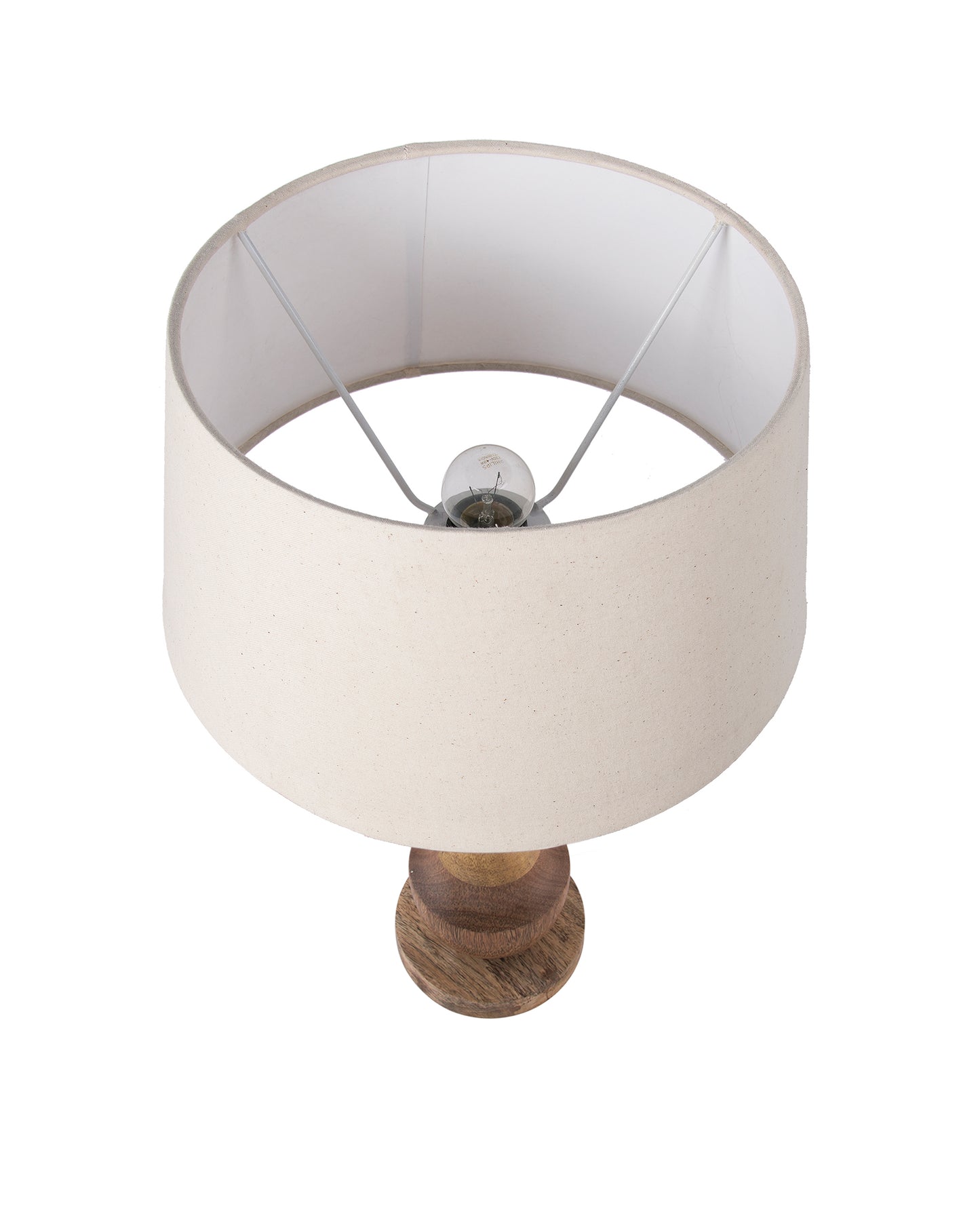 Classic Cubist Wooden Table lamp, with shade