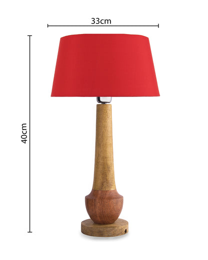 Classic Cubist Wooden Table lamp, with shade