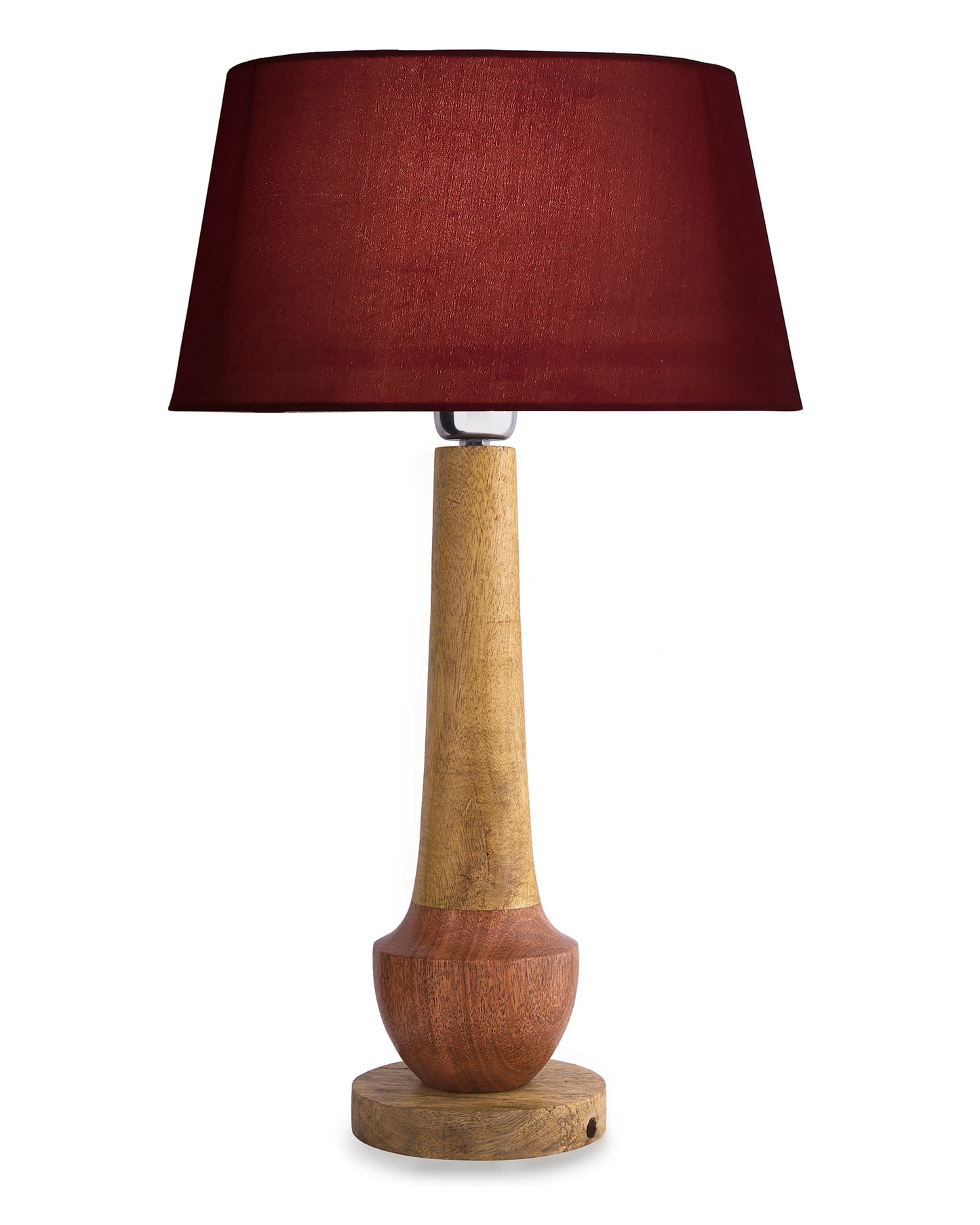 Classic Cubist Wooden Table lamp, with shade