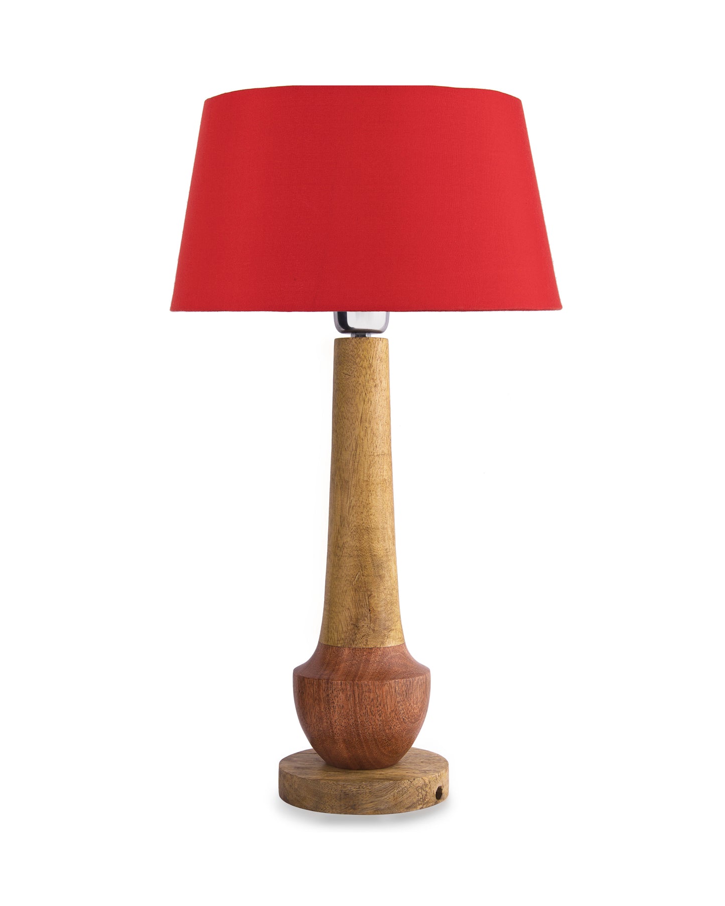 Classic Cubist Wooden Table lamp, with shade