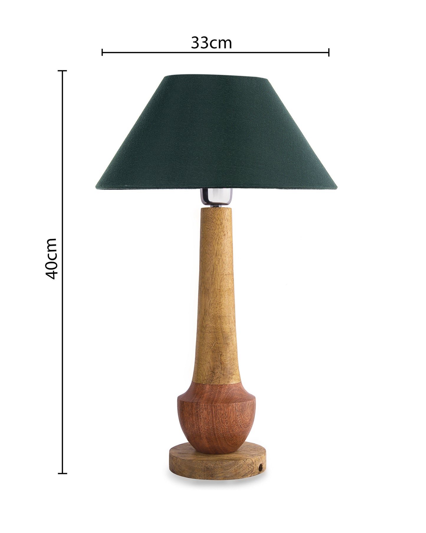 Classic Cubist Wooden Table lamp, with shade