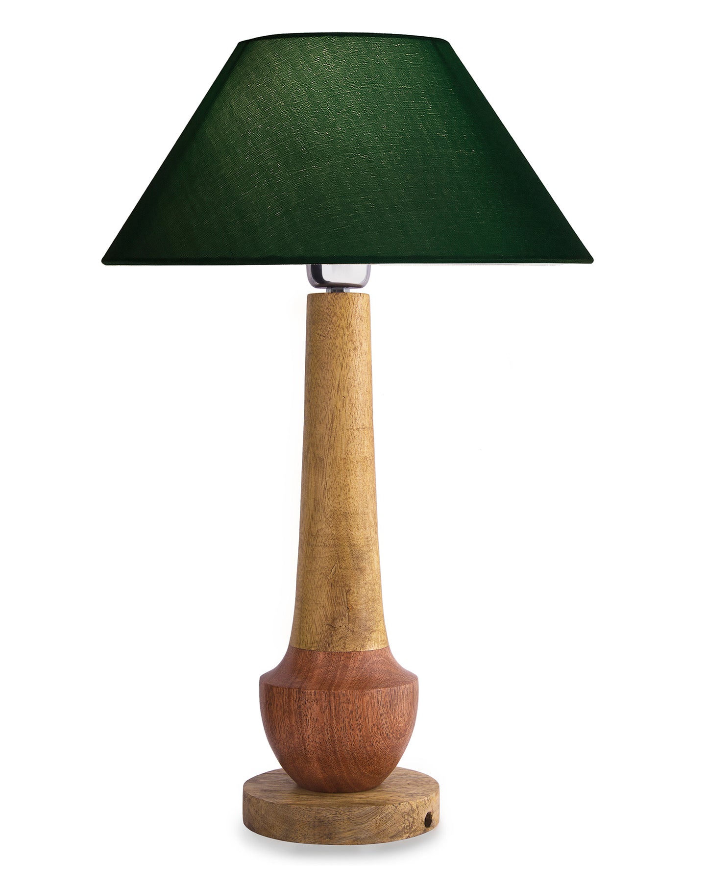 Classic Cubist Wooden Table lamp, with shade
