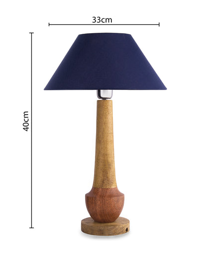 Classic Cubist Wooden Table lamp, with shade