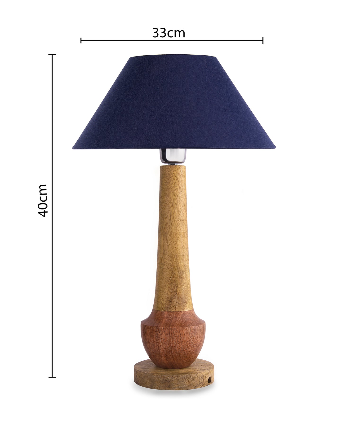 Classic Cubist Wooden Table lamp, with shade