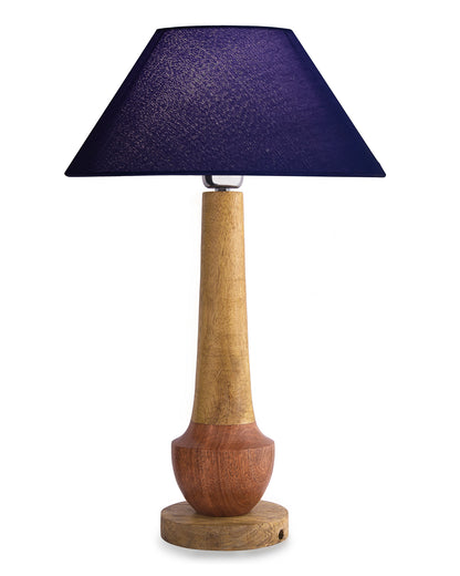 Classic Cubist Wooden Table lamp, with shade