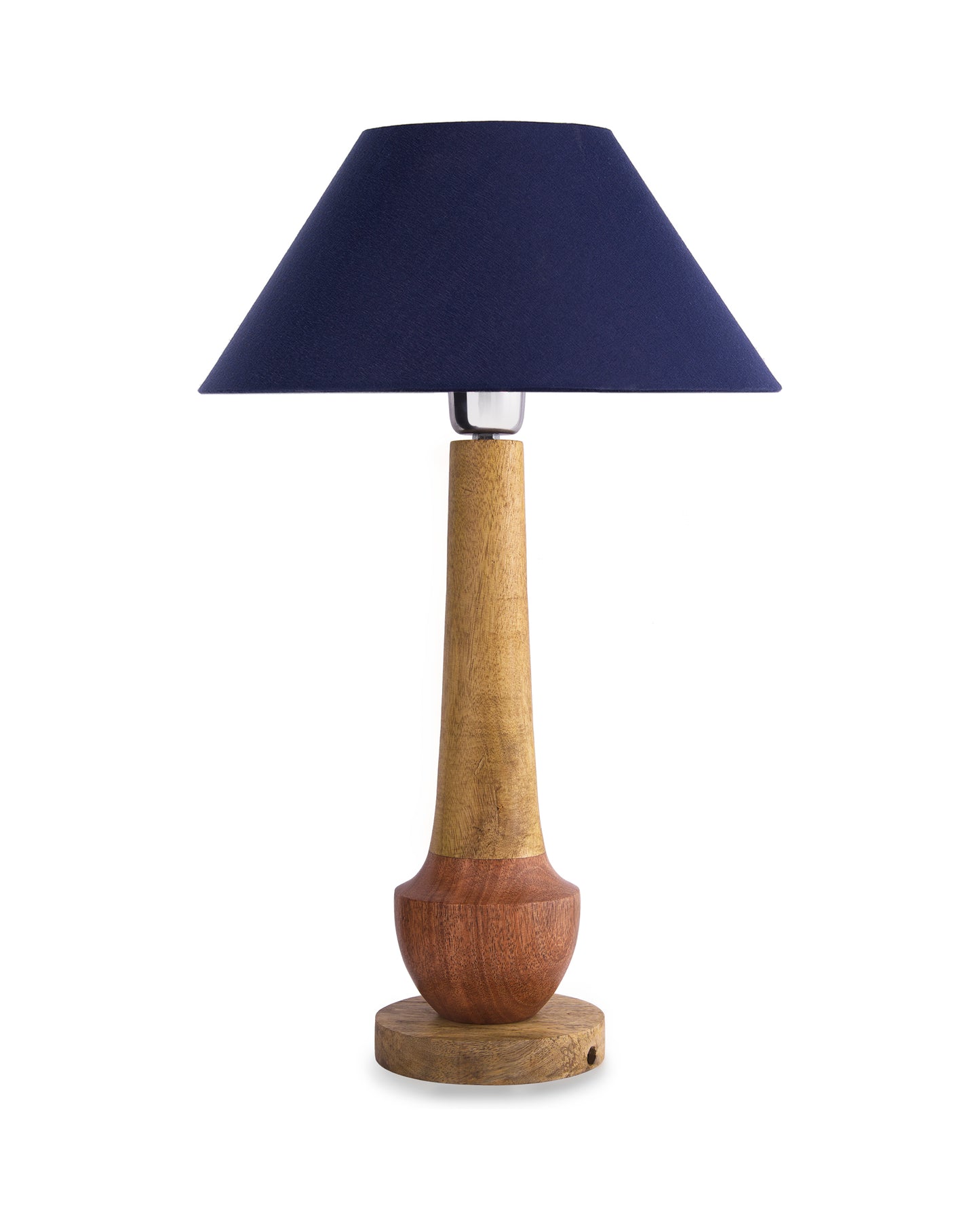 Classic Cubist Wooden Table lamp, with shade