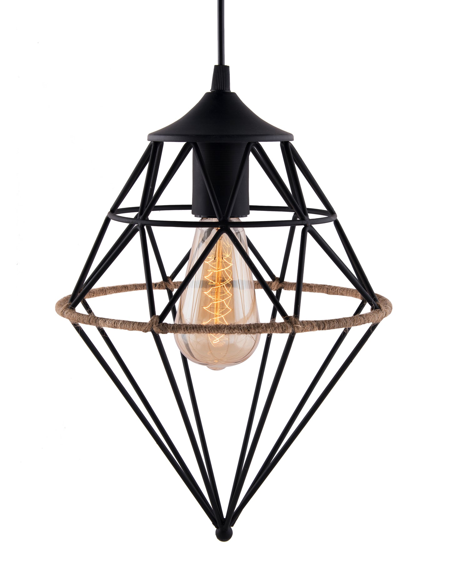 Vintage Edison Filament hanging hemp rope Gem , E27 hanging light, Industrial Retro light