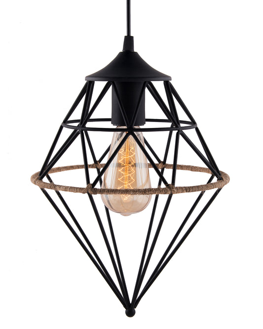 Vintage Edison Filament hanging hemp rope Gem , E27 hanging light, Industrial Retro light