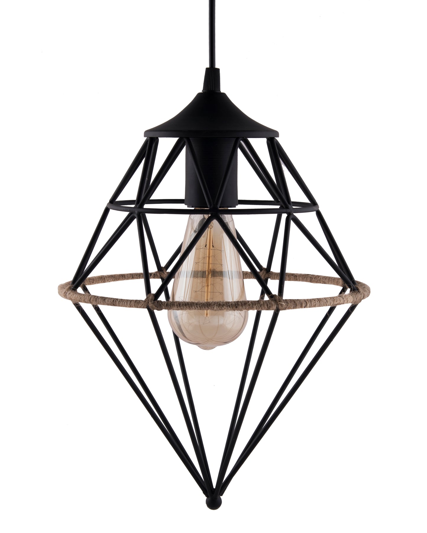 Vintage Edison Filament hanging hemp rope Gem , E27 hanging light, Industrial Retro light