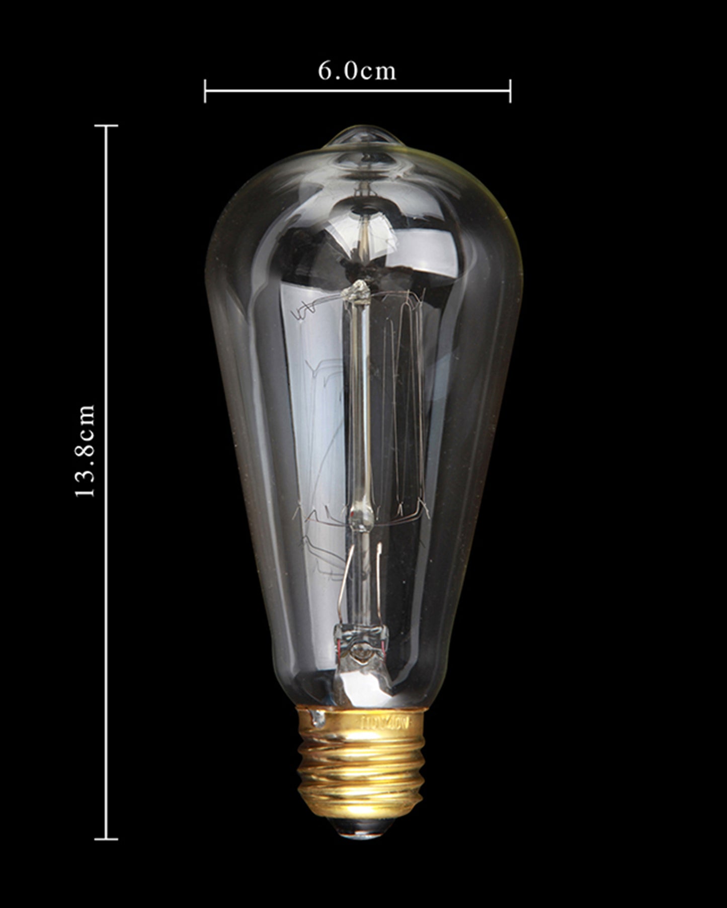 E27 ST64 Pear Shape Edison Tungsten Squirrel Cage Filament Vintage Antique Bulb