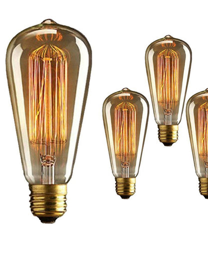 E27 ST64 Pear Shape Edison Tungsten Squirrel Cage Filament Vintage Antique Bulb