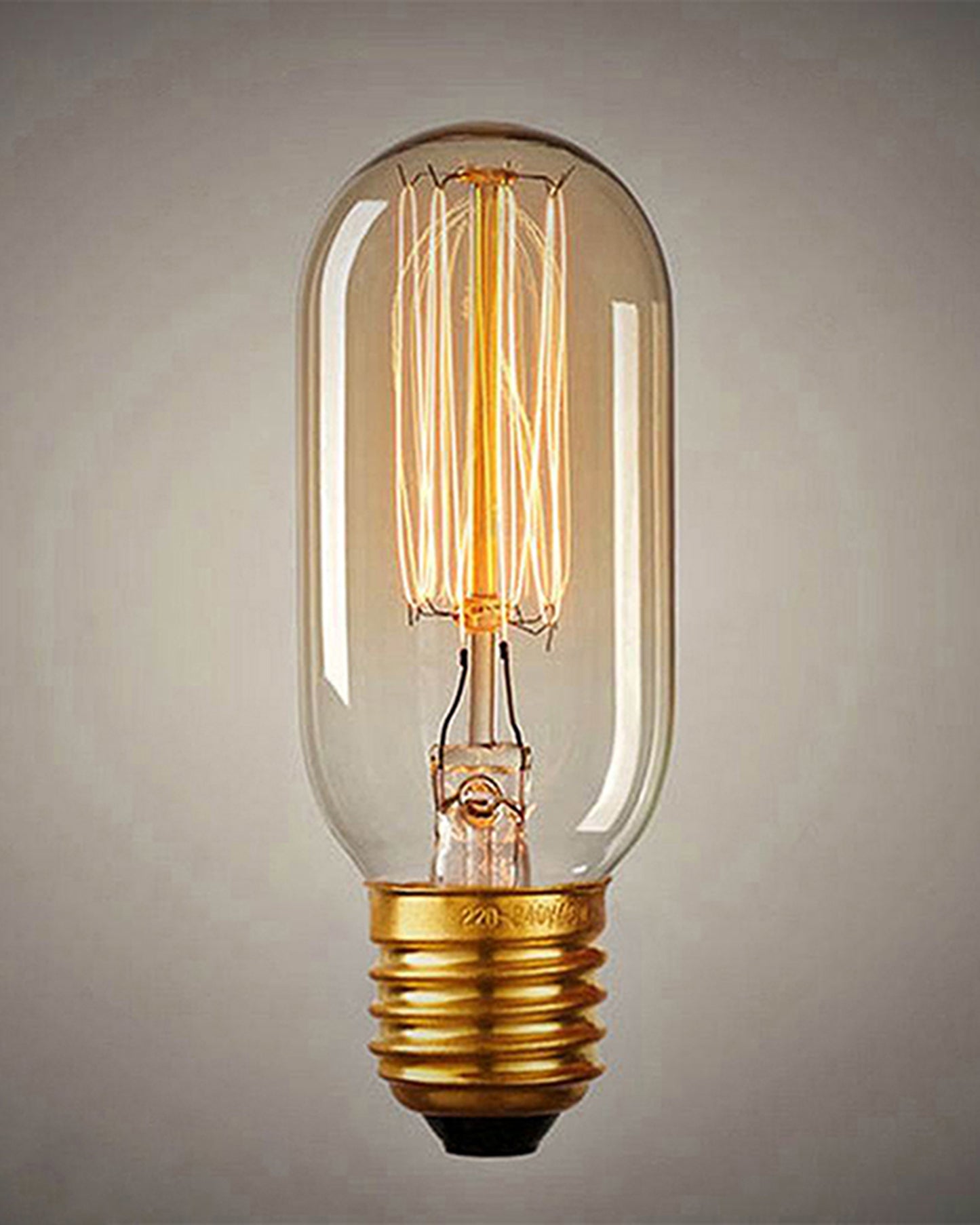 Tubular, Radio Edison tungsten squirrel cage filament vintage antique Light Bulb E27 T45