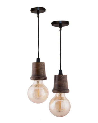 Edison Filament Wooden walnut Taper Bulb Holder, Urban, retro, nordic style, with fixture, Set of 2