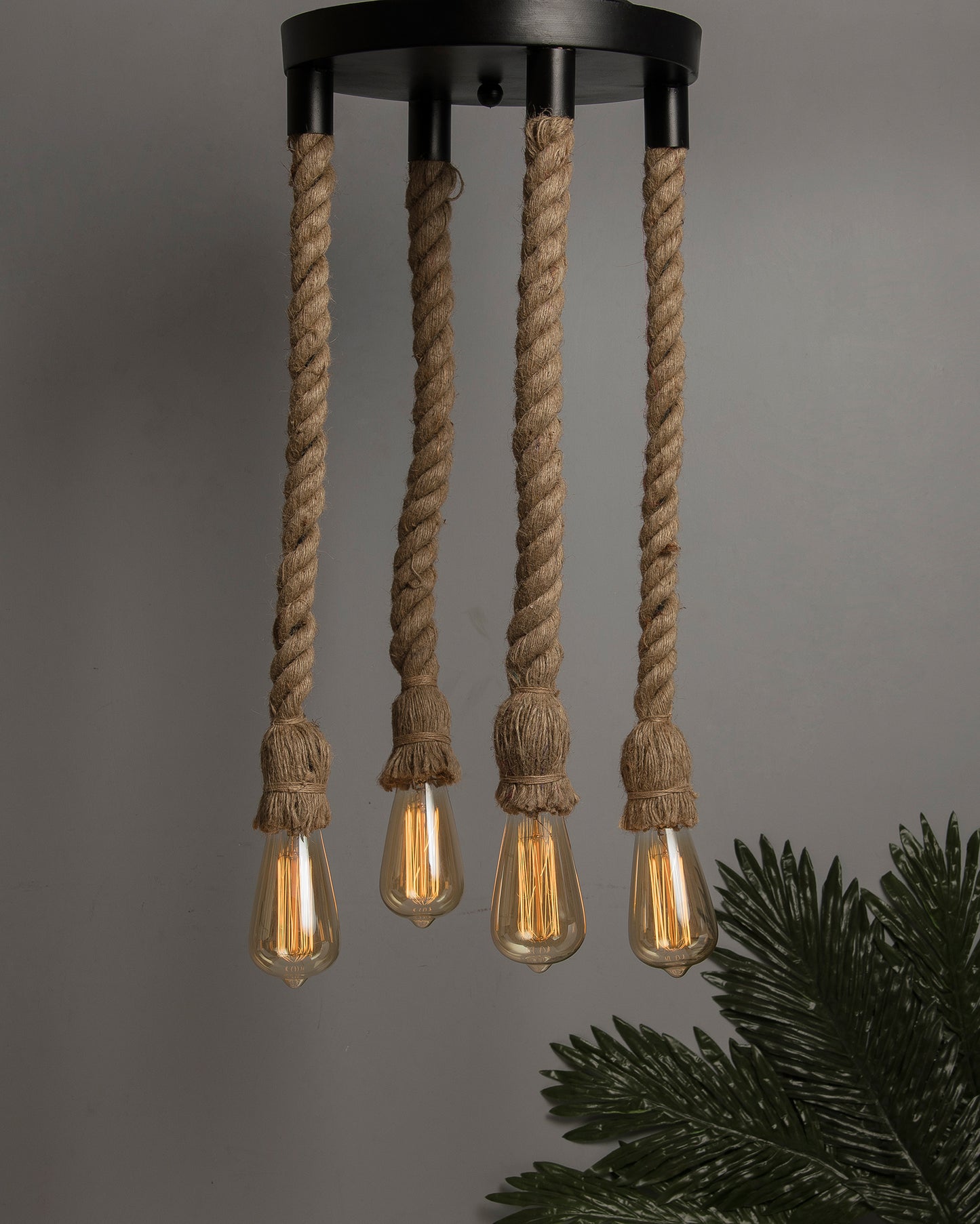 Hanging Rustic Rope chandelier, hanging ceiling light for dining room,bar,restraunt, cafe