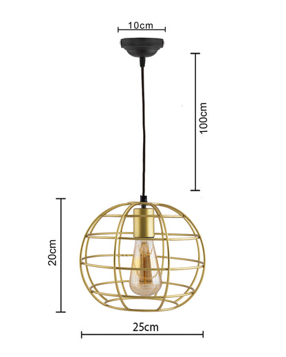 Golden Edison Filament hanging Classic Sphere, E27 hanging ceiling light for LED/filament bulb, decorative urban retro lighting