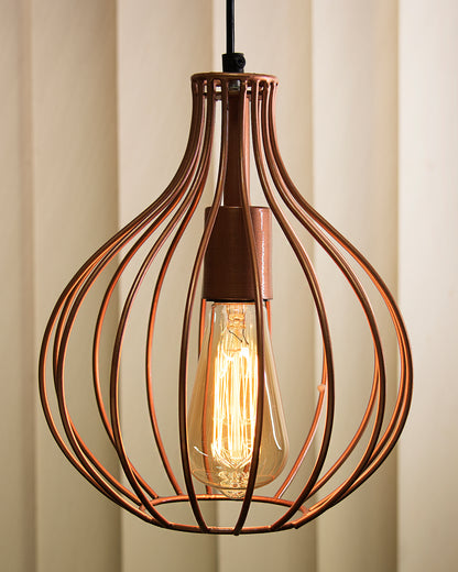 Copper Vintage Edison Filament Hanging Crown , Rose Gold, E27 Hanging Ceiling Light for LED/Filament Bulb, Decorative Urban Retro Lighting