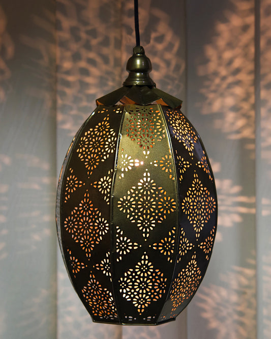 Antique Oval Moroccan hanging ceiling lamp, antique finish hanging pendant light