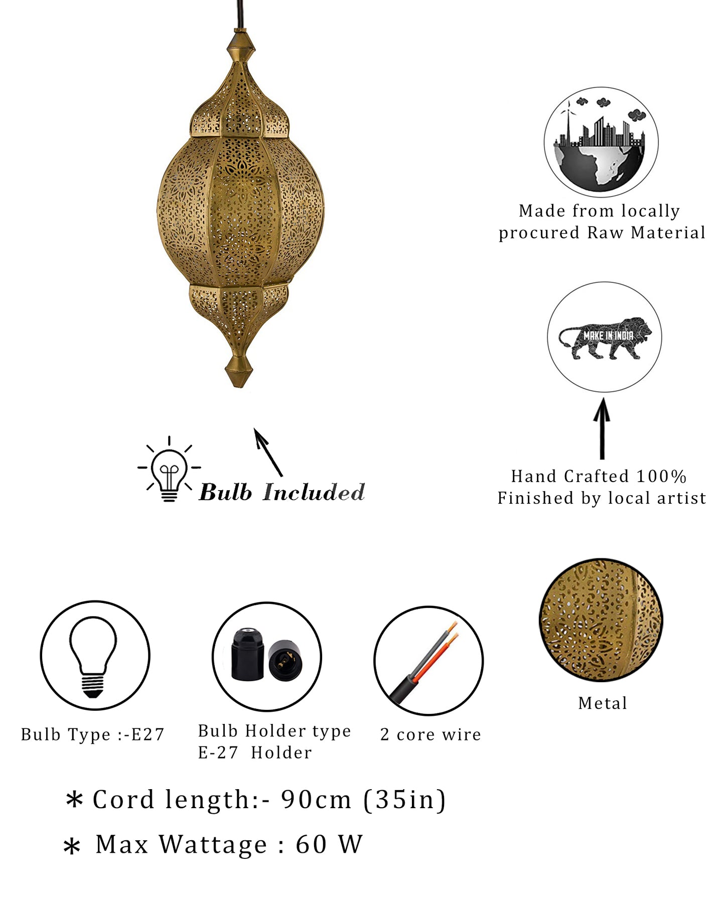 Classic Moroccan Orb Hanging Lamp, Antique hanging pendant light