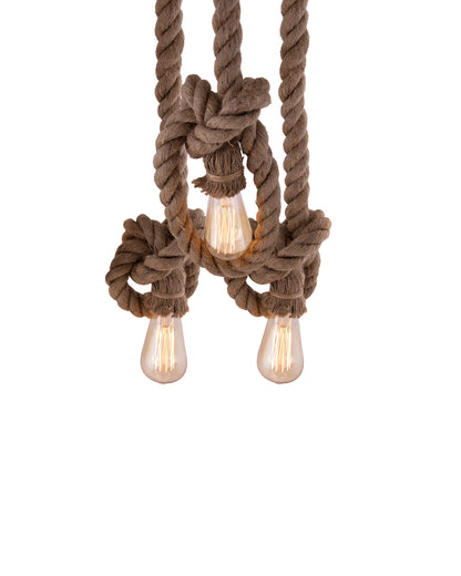 3-lights Round Cluster Chandelier Edison Rustic Rope Pendant Hanging Pendant Light, Bar Cafe Pub fancy Light