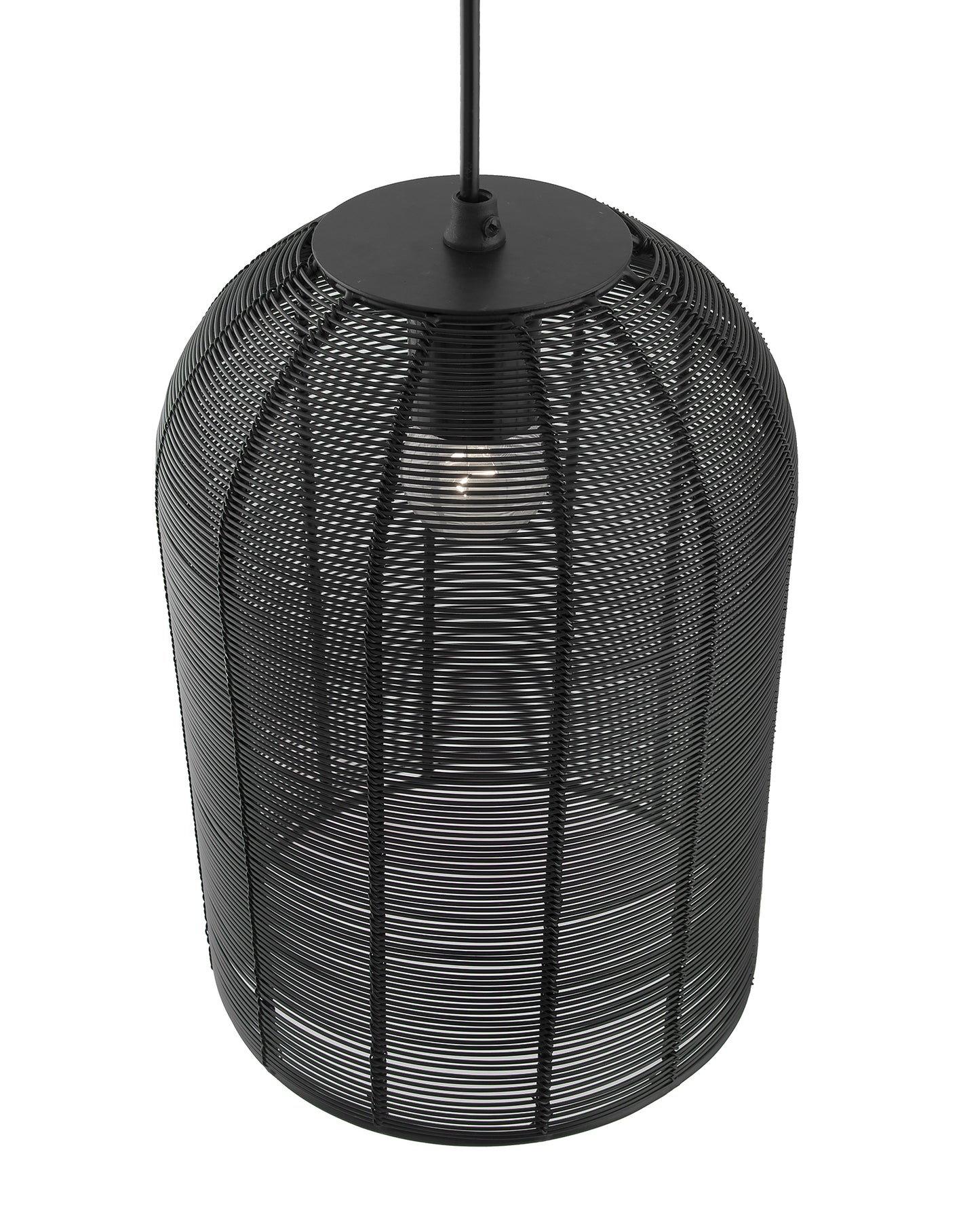 Industrial Metal Hanging Pendant Light, Wire mesh Metal Cage, Black