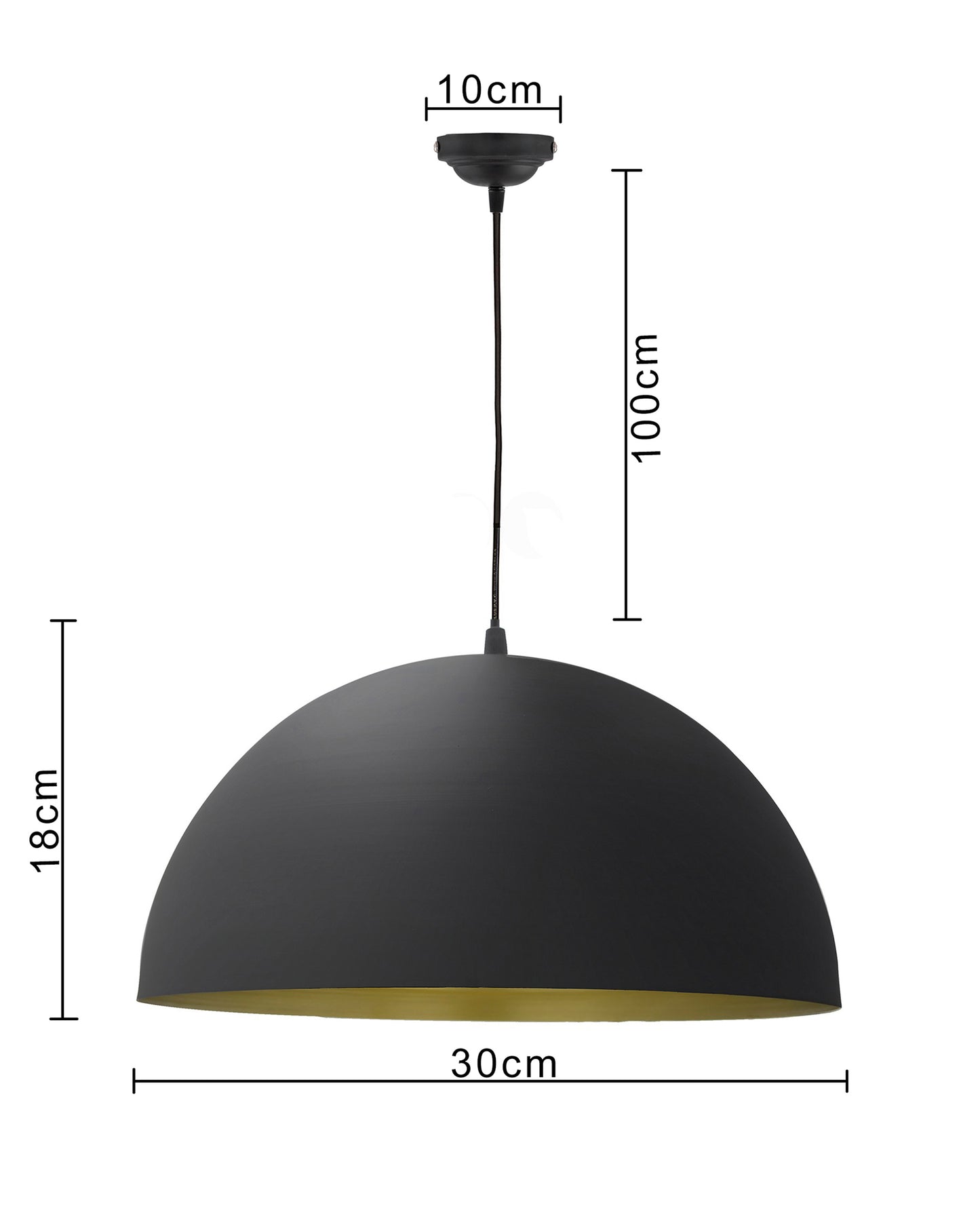 Metallic Black Pendant Hanging Light, Hanging Lamp 12", Industrial E27 lamp