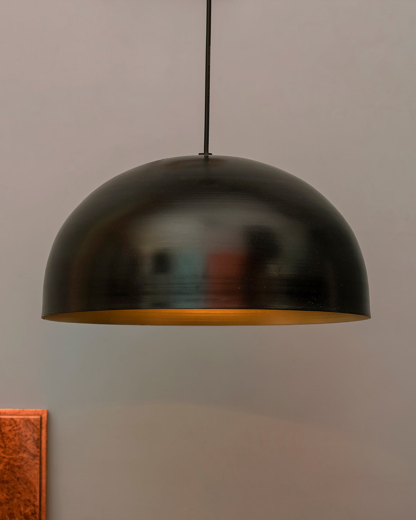 Metallic Black Pendant Hanging Light, Hanging Lamp 14", Industrial E27 lamp