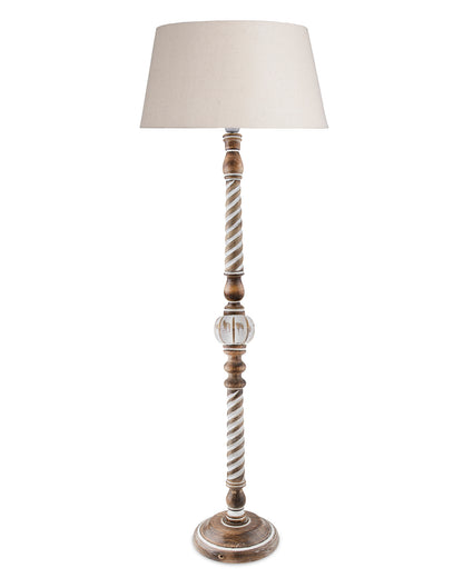 Classic Twister Antique white finish wooden floor lamp