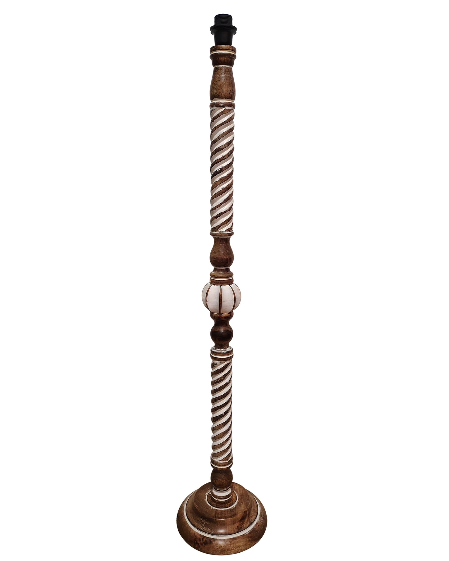Classic Twister Antique white finish wooden floor lamp