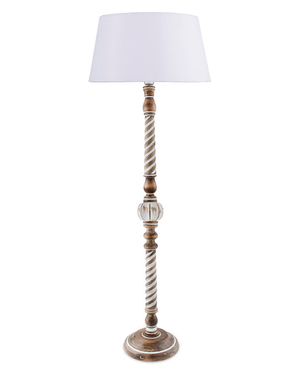 Classic Twister Antique white finish wooden floor lamp