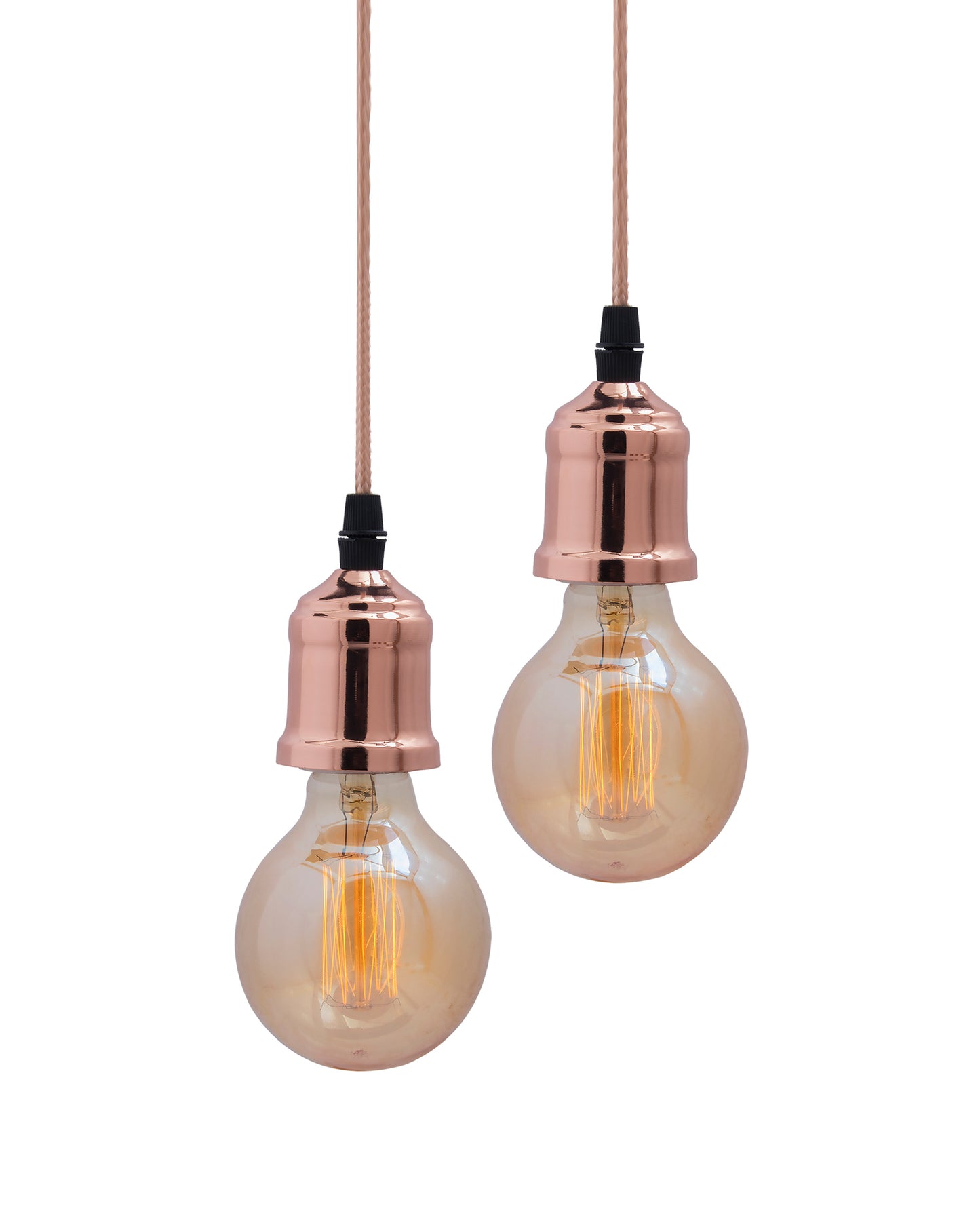 Homesake® Edison Filament Metallic Black Bronze Bulb Holder, Urban, Retro, Nordic Style, With Fixture, Set of 2