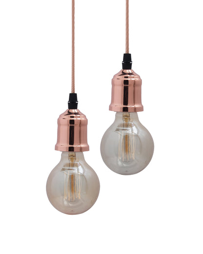 Homesake® Edison Filament Metallic Black Bronze Bulb Holder, Urban, Retro, Nordic Style, With Fixture, Set of 2