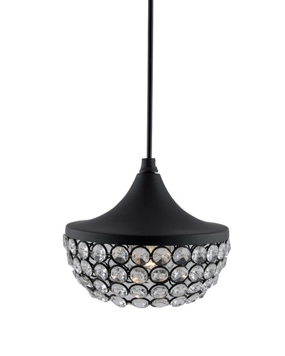 Matt black Crystal hanging goblet light, ceiling light, Nordic E27 pendant