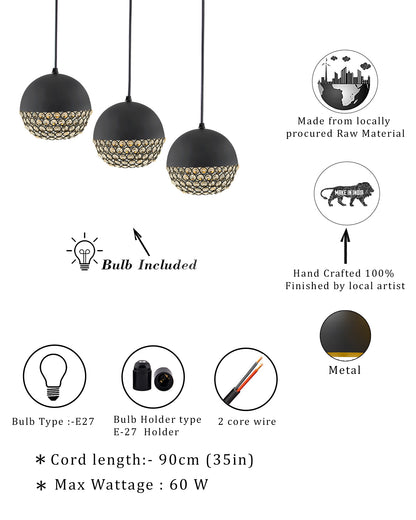 3-lights Linear Cluster Chandelier Crystal hanging globe hanging Pendant Light, kitchen area and dining room light