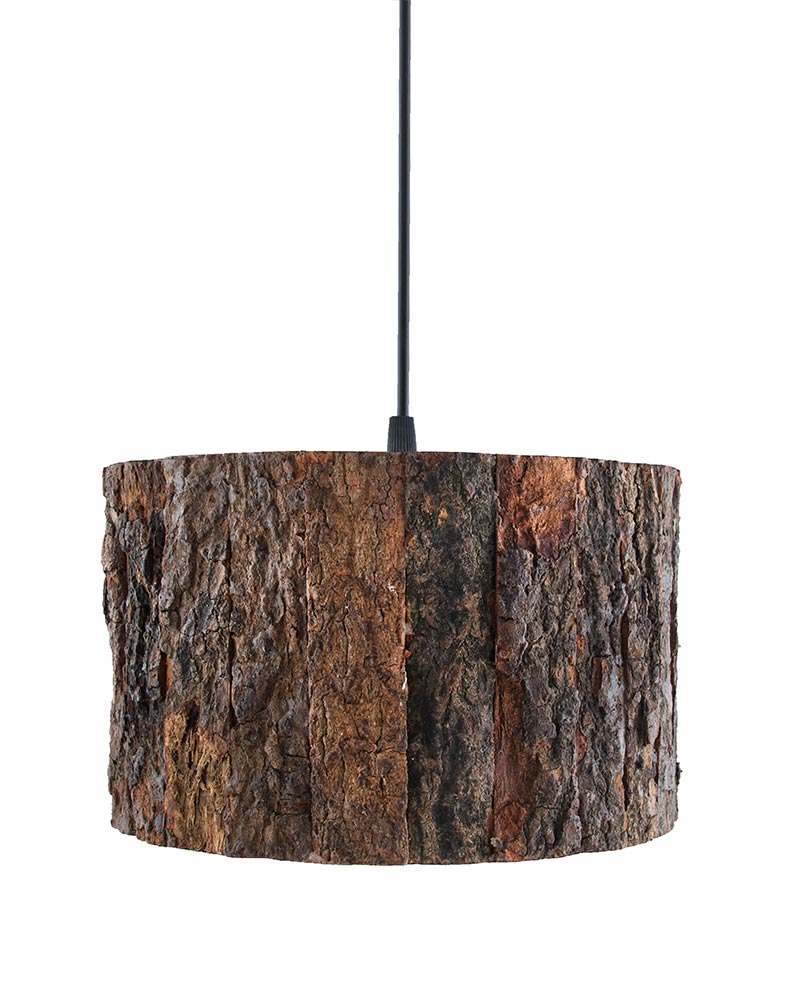 Rustic Wooden Log hanging pendant light, Industrial outdoor light, E27