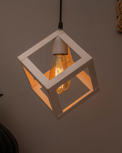 Edison Filament White Hanging Cube 6", E27 Holder, Decorative, URBAN Retro, nordic style, LED/filament bulb