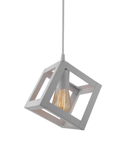 Edison Filament White Hanging Cube 6", E27 Holder, Decorative, URBAN Retro, nordic style, LED/filament bulb
