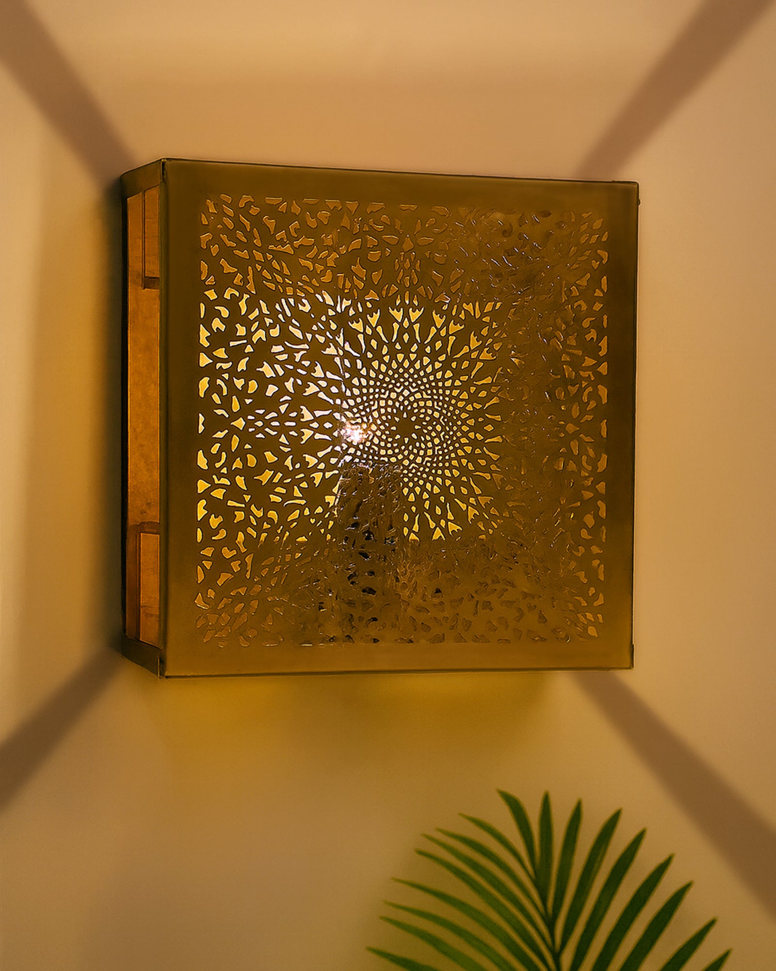 Oriental Square Wall Lamp Light Lampshade, Antique Moroccan Wall