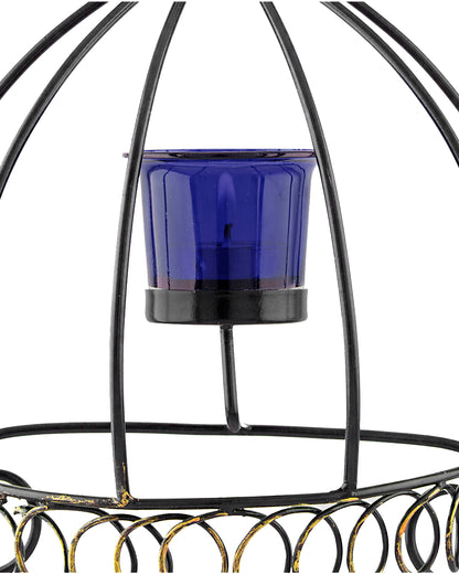 Metal Tealight Holder Bird Cage withGlass candle, Wall Candle holder Art, Metal Wall Sconce Decor