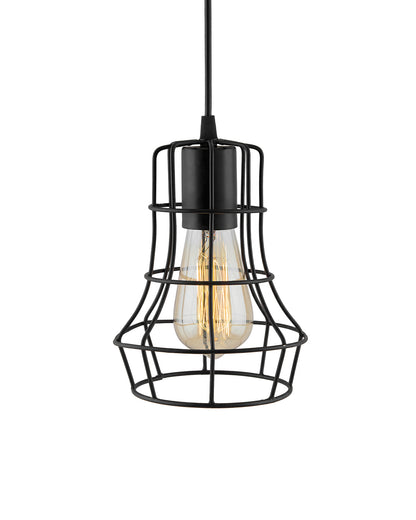 E27 Ediosn Vintage Black Metal Crown Hanging Light, Pendant Ceiling Light Lamp