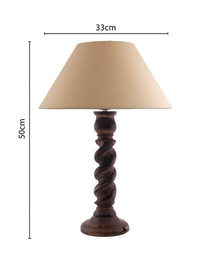 Classic Black Twister Table Lamp With Shade